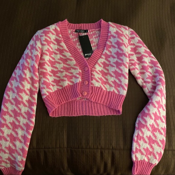 nasty gal pink cardigan